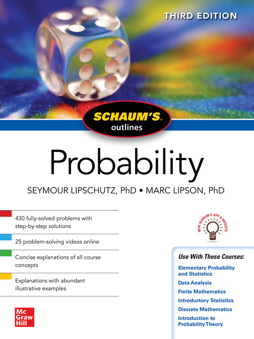 Title details for Schaum's Outline of Probability by Seymour Lipschutz - Available